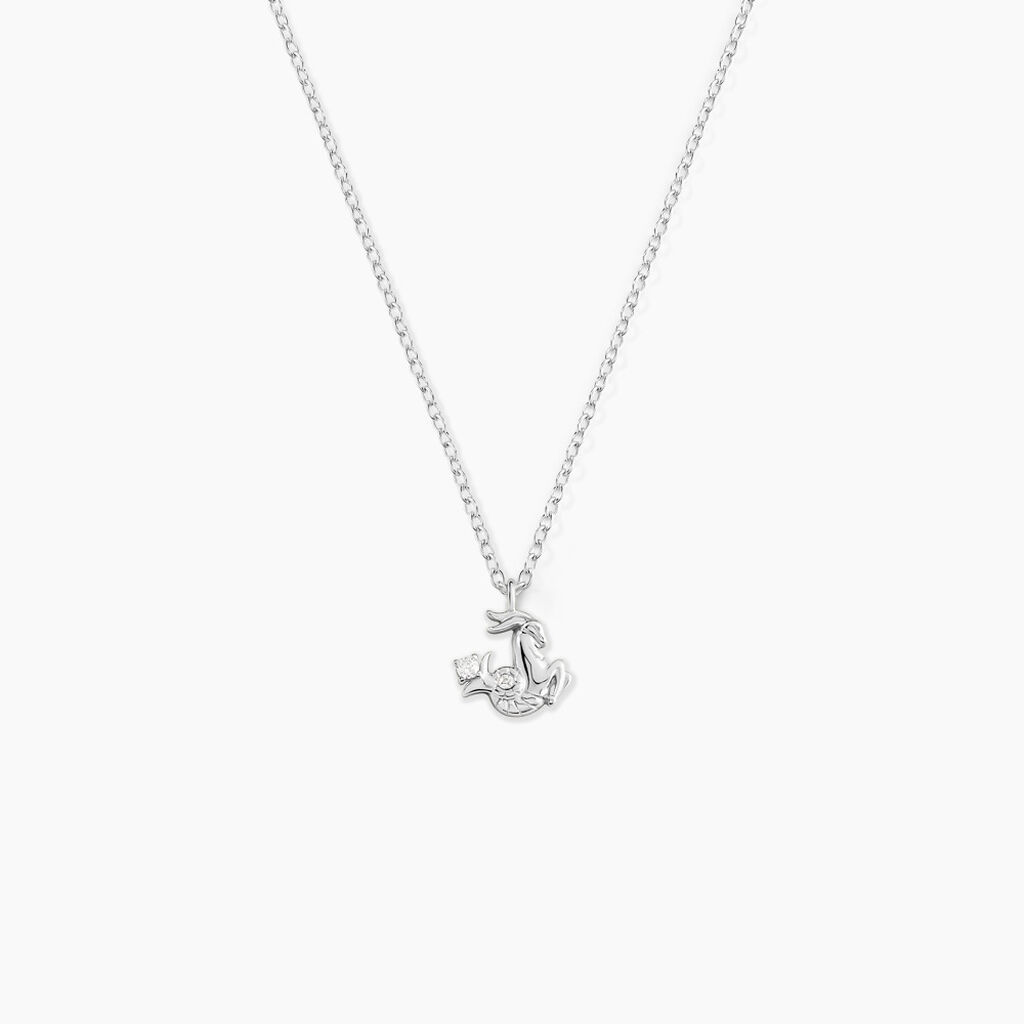 Collier Amalthee Argent Blanc Oxyde De Zirconium - Colliers Zodiaque Femme | Histoire d&rsquo;Or