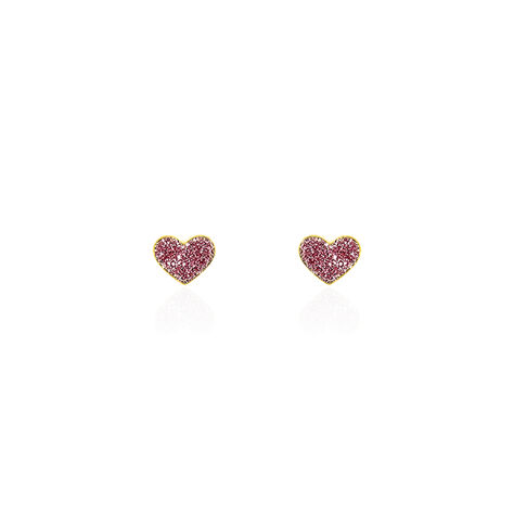 Boucles D'oreilles Puces Cerine Coeur Or Jaune - Boucles d'Oreilles Coeur Enfant | Histoire d’Or