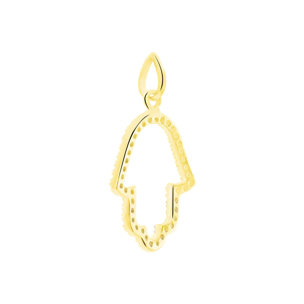 Pendentif Darel Or Jaune Oxyde De Zirconium - Pendentifs Main de Fatma Femme | Histoire d’Or