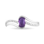 Bague Anja Or Blanc Amethyste Et Diamant - Bagues solitaires Femme | Histoire d&rsquo;Or