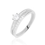 Bague Solitaire Leela Argent Blanc Oxyde De Zirconium - Bagues solitaires Femme | Histoire d&rsquo;Or