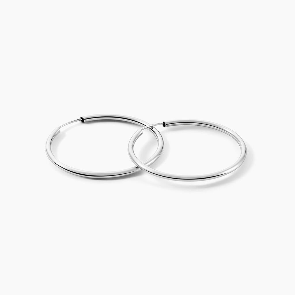 Cr&eacute;oles Valencina Or Blanc - Boucles d'oreilles cr&eacute;oles Femme | Histoire d&rsquo;Or