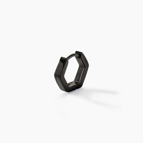Créole Unitaire Albany Acier Noir - Boucles d'oreilles créoles Homme | Histoire d’Or