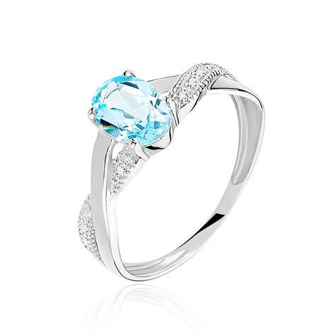 Bague Candice Or Blanc Topaze - Bagues solitaires Femme | Histoire d’Or