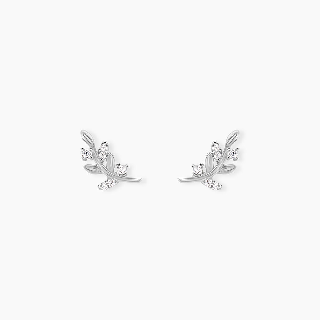 Boucles D'oreilles Puces Evonne Argent Blanc Oxyde De Zirconium - Nouveautés Femme | Histoire d’Or