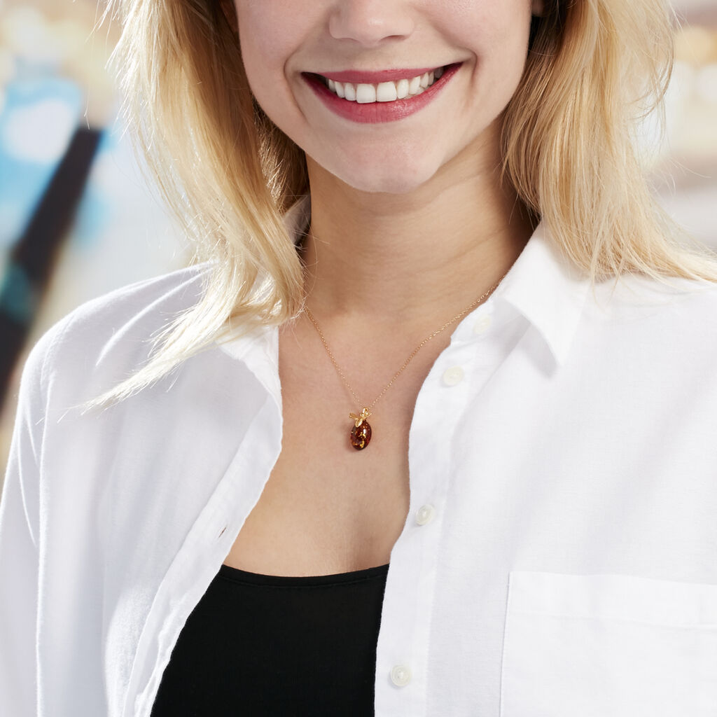 Collier Argent Doré Lyla Ambre - Colliers fantaisie Femme | Histoire d’Or
