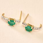 Demi Cr&eacute;oles Barrett Or Jaune Emeraude Diamant - Boucles d'oreilles cr&eacute;oles Femme | Histoire d&rsquo;Or