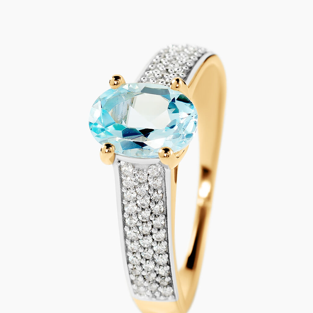 Bague Solitaire Crista Or Jaune Topaze Et Oxyde - Bagues solitaires Femme | Histoire d&rsquo;Or