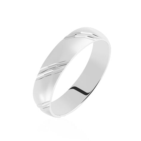 Alliance Soriya Demi Jonc Classique Argent Blanc - Alliances Famille | Histoire d&rsquo;Or