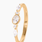 Bague Aurena Plaqu&eacute; Or Jaune Oxyde De Zirconium - Bagues solitaires Femme | Histoire d&rsquo;Or