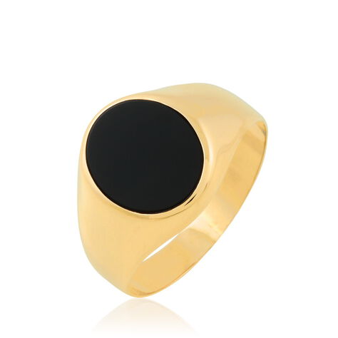 Chevalière Ovale Or Jaune Onyx - Chevalières Famille | Histoire d’Or