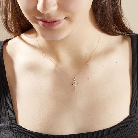 Collier Canice Croix Or Jaune Diamant - Colliers Femme | Histoire d’Or