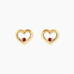 Boucles D'oreilles Puces Martella Or Jaune Rubis - Clous d'oreilles Femme | Histoire d&rsquo;Or