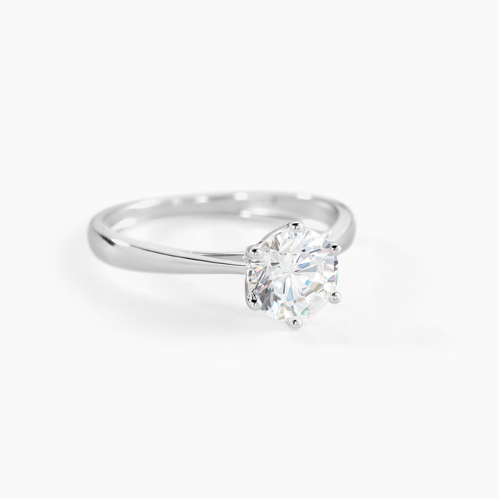 Solitaire Or Blanc Laurian Oxyde De Zirconium Blanc - Bagues solitaires Femme | Histoire d&rsquo;Or