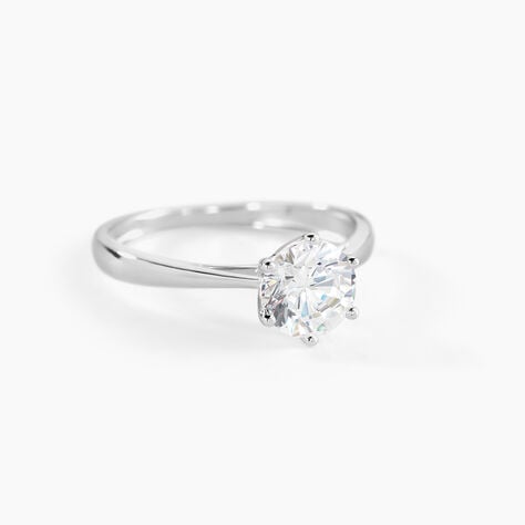 Solitaire Or Blanc Laurian Oxyde De Zirconium Blanc - Bagues solitaires Femme | Histoire d&rsquo;Or