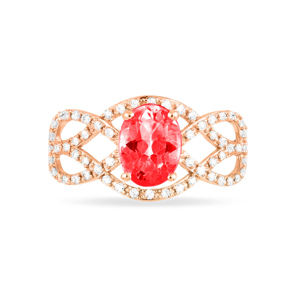 Bague Tina Or Rose Rubis Et Diamant - Bagues solitaires Femme | Histoire d&rsquo;Or