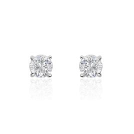 Boucles D'oreilles Puces Victoria Or Blanc Diamant - Clous d'oreilles Famille | Histoire d’Or