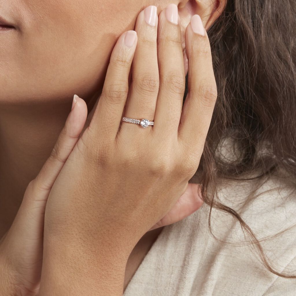 Bague Solitaire Dayna Or Rose Oxyde De Zirconium - Bagues solitaires Femme | Histoire d’Or