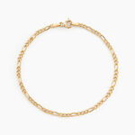 Bracelet Or Jaune Cam&eacute;o Maille Altern&eacute;e 1/3 - Bracelets cha&icirc;ne Femme | Histoire d&rsquo;Or