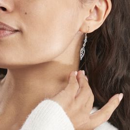 Boucles D'oreilles Pendantes Angelika Argent Blanc Pierre De Synthese - Boucles d'oreilles fantaisie Femme | Histoire d’Or