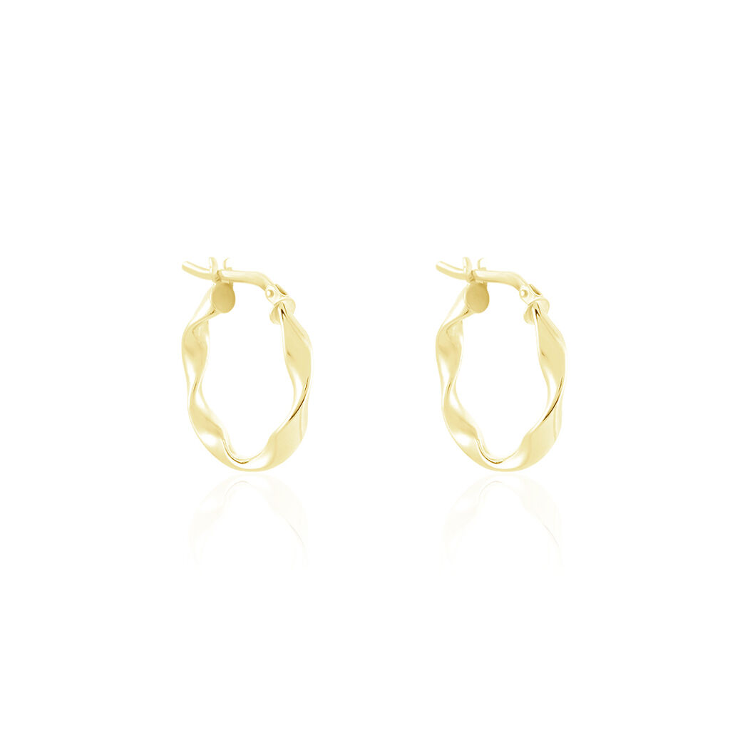 Créoles Falbala Or Jaune - Boucles d'oreilles créoles Femme | Histoire d’Or
