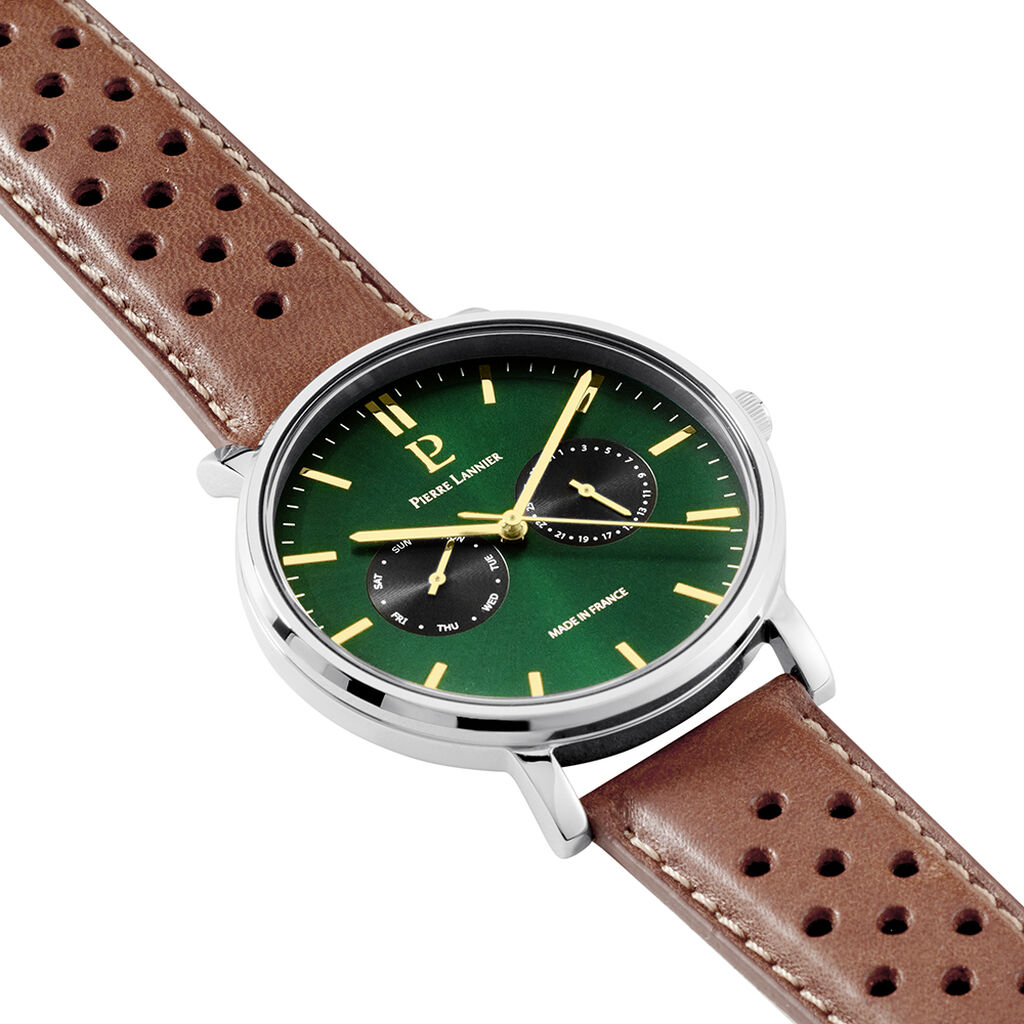Montre Pierre Lannier Essential Vert - Id&eacute;es cadeaux Homme | Histoire d&rsquo;Or