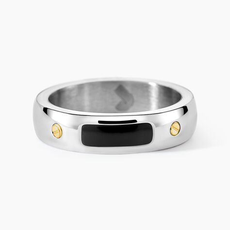 Bague Jourdan Louka Acier Argenté Onyx - Bagues solitaires Homme | Histoire d’Or