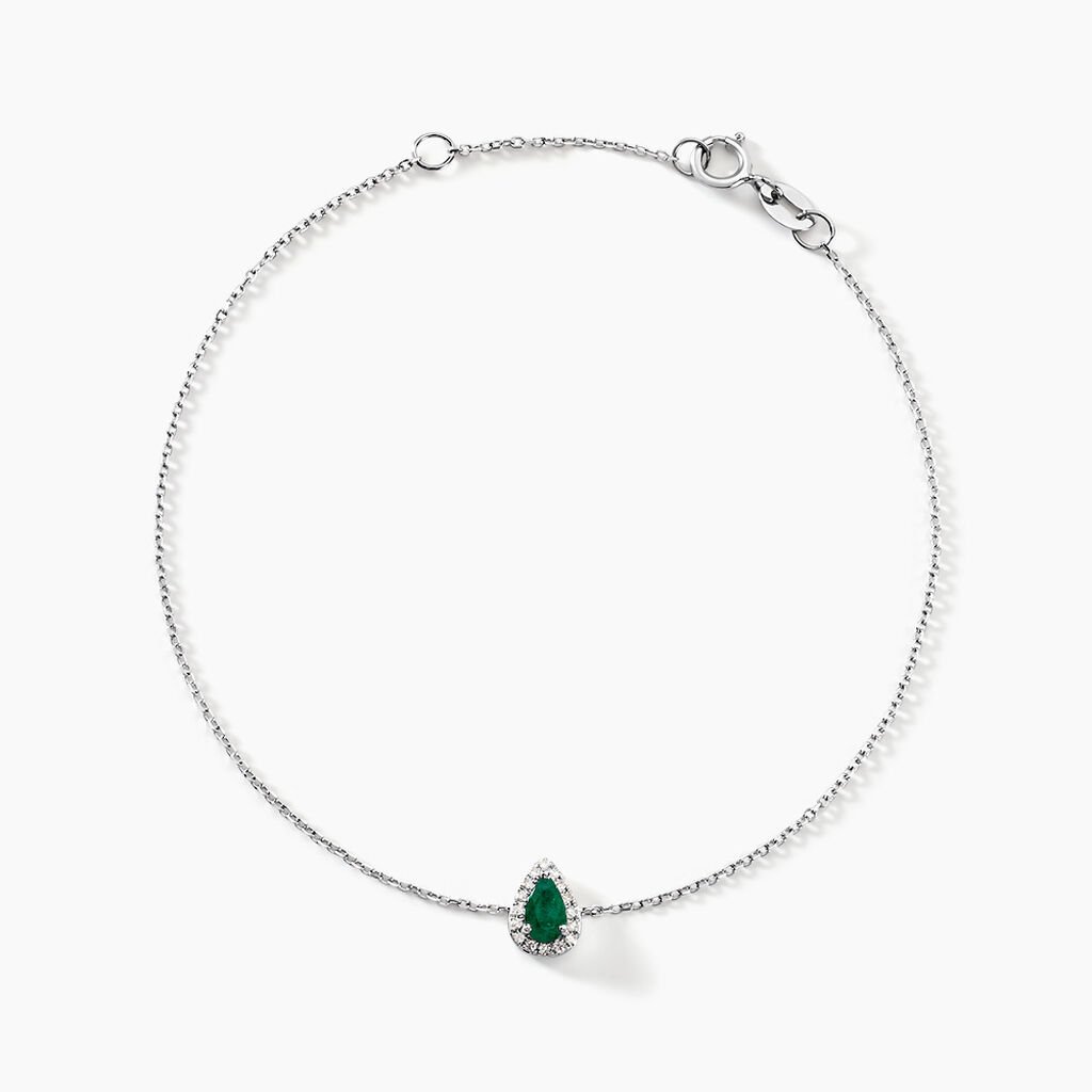Bracelet Juliettina Or Blanc Emeraude Et Diamant - Bracelets Femme | Histoire d’Or