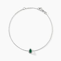 Bracelet Juliettina Or Blanc Emeraude Et Diamant