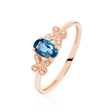 Bague Lora Or Rose Topaze Et Oxyde De Zirconium - Bagues solitaires Femme | Histoire d’Or