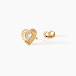 Boucles D'Oreilles Puces Obeline Argent Dor&eacute; A L'Or 750/1000 Nacre - Boucles d'oreilles fantaisie Femme | Histoire d&rsquo;Or