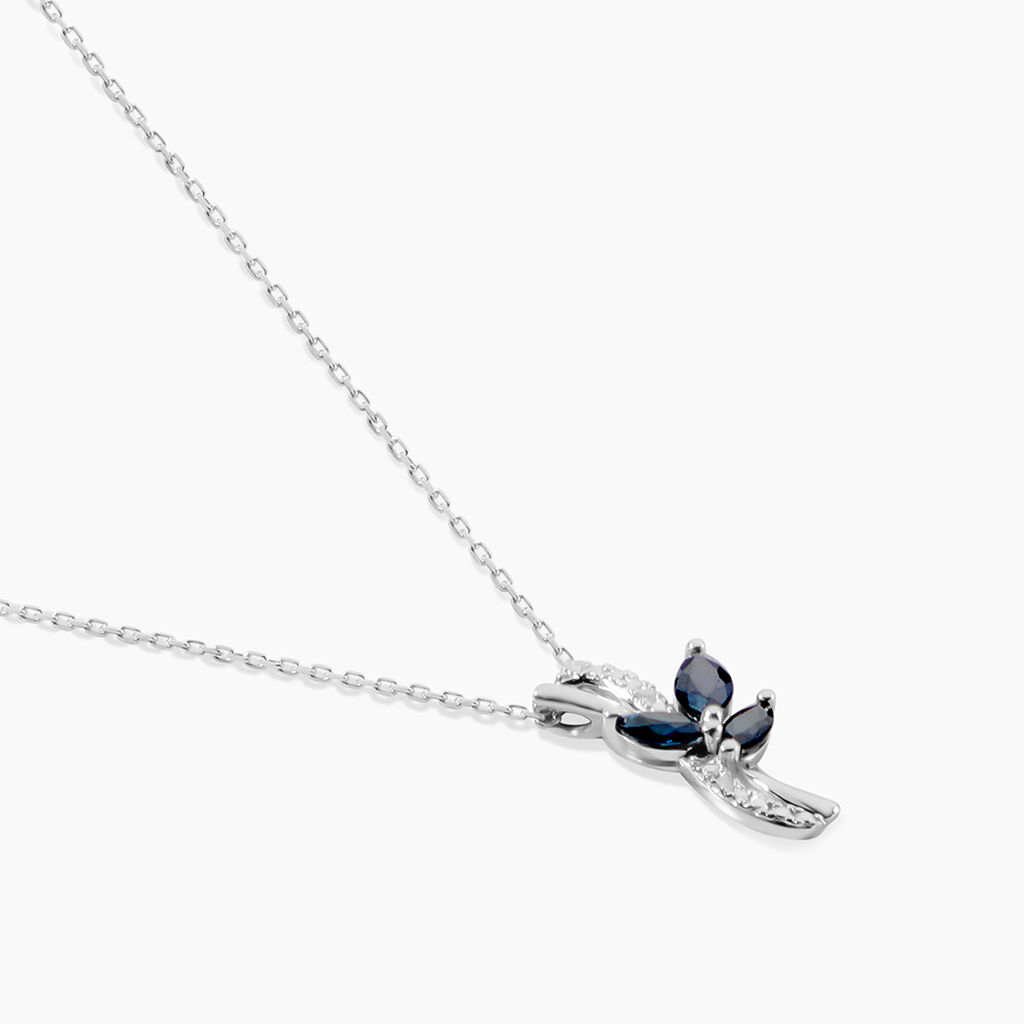 Collier Angie Or Blanc Saphir Diamant - Colliers Femme | Histoire d&rsquo;Or