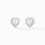 Boucles D'oreilles Puces Calvi Argent Blanc Oxyde De Zirconium - Boucles d'oreilles fantaisie Femme | Histoire d&rsquo;Or