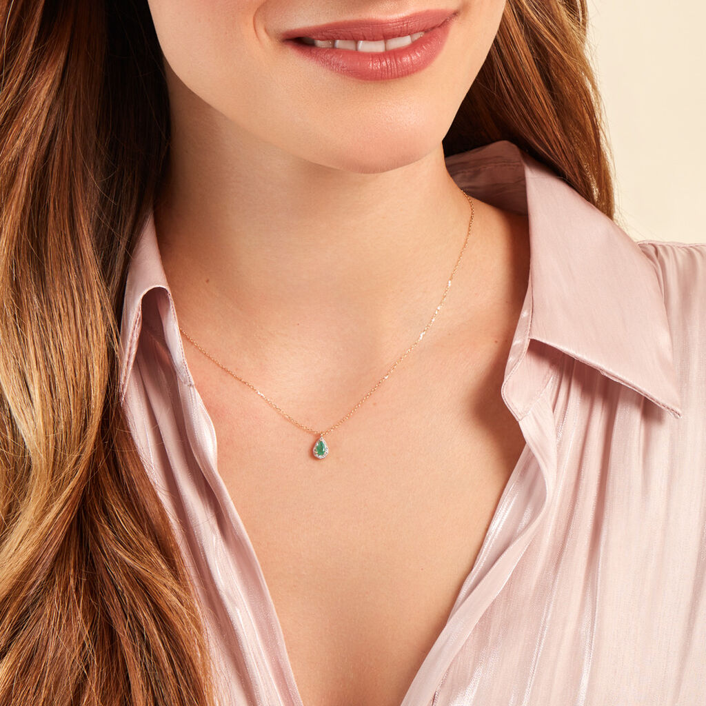 Collier Juliettina Or Jaune Emeraude Diamant - Colliers Femme | Histoire d’Or