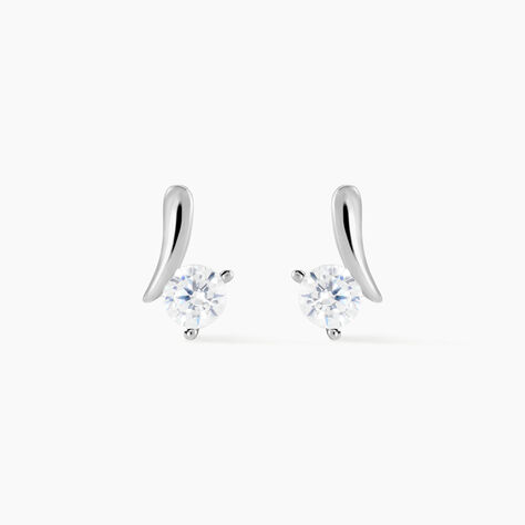 Boucles D'oreilles Pendantes April Argent Blanc Oxyde De Zirconium - Boucles d'oreilles fantaisie Femme | Histoire d&rsquo;Or