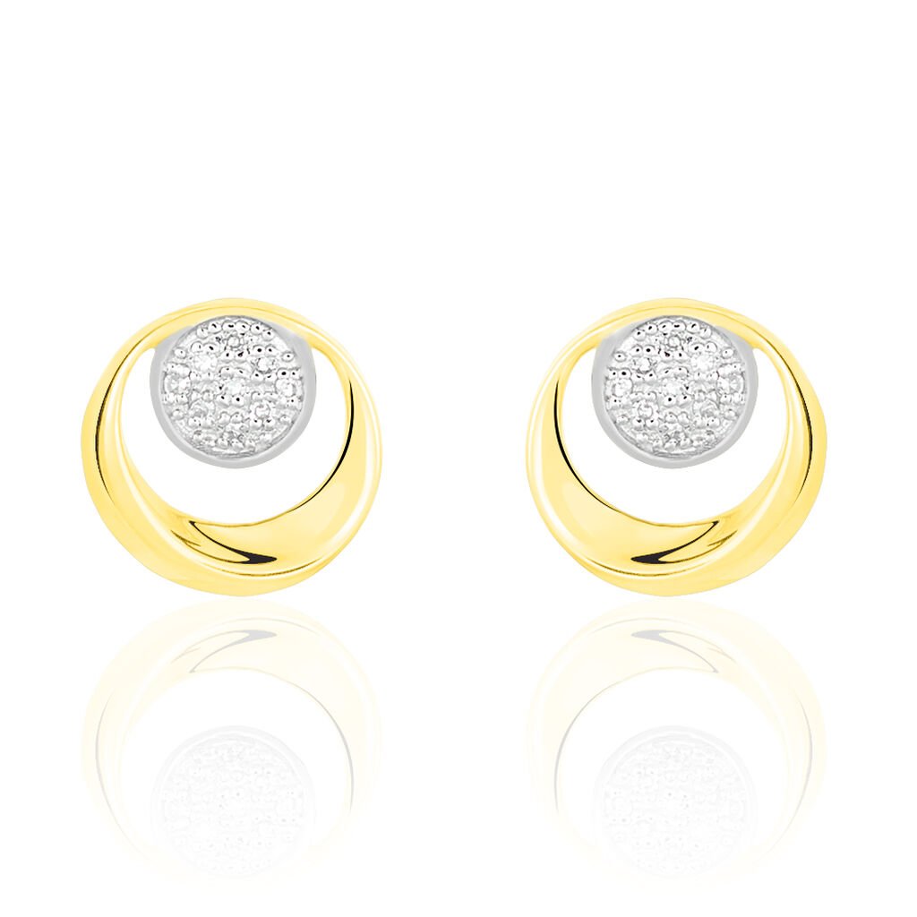 Boucles D'oreilles Puces Liana Or Jaune Diamant - Clous d'oreilles Femme | Histoire d’Or