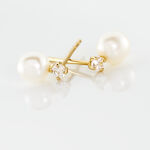 Boucles D'oreilles Puces Eolande Or Jaune Perle De Culture - Clous d'oreilles Femme | Histoire d&rsquo;Or