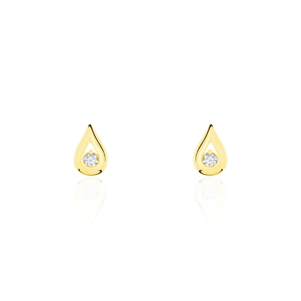Boucles D'oreilles Puces Purete Or Jaune Diamant - Clous d'oreilles Femme | Histoire d&rsquo;Or