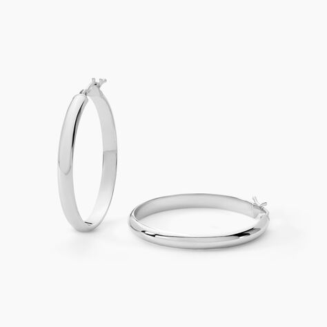 Créoles Shalana Or Blanc - Boucles d'oreilles créoles Femme | Histoire d’Or