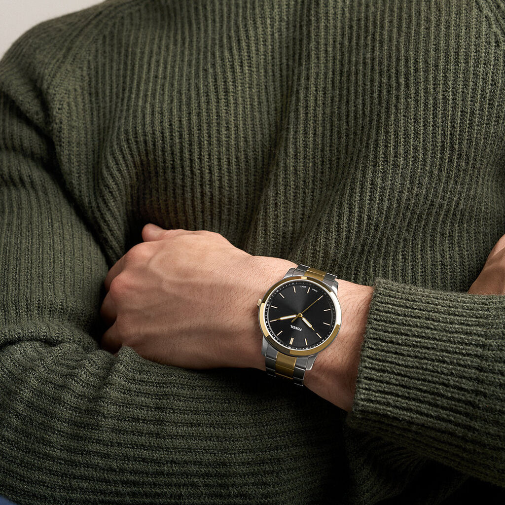 Montre Fossil Minimalist Noir - F&ecirc;te des p&egrave;res Homme | Histoire d&rsquo;Or