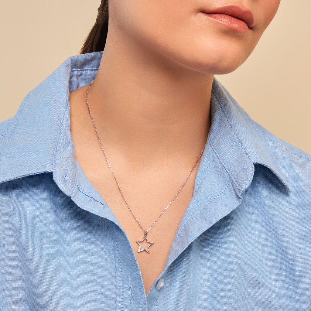 Collier Gyliane Argent Blanc Oxyde De Zirconium - Nouveautés Femme | Histoire d’Or