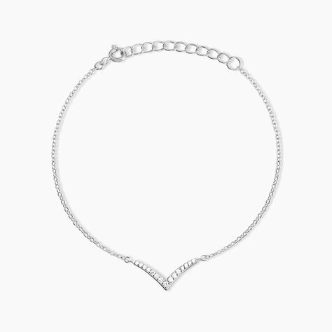 Bracelet Aile De Mouette Argent Blanc Oxyde De Zirconium - Bracelets Femme | Histoire d&rsquo;Or