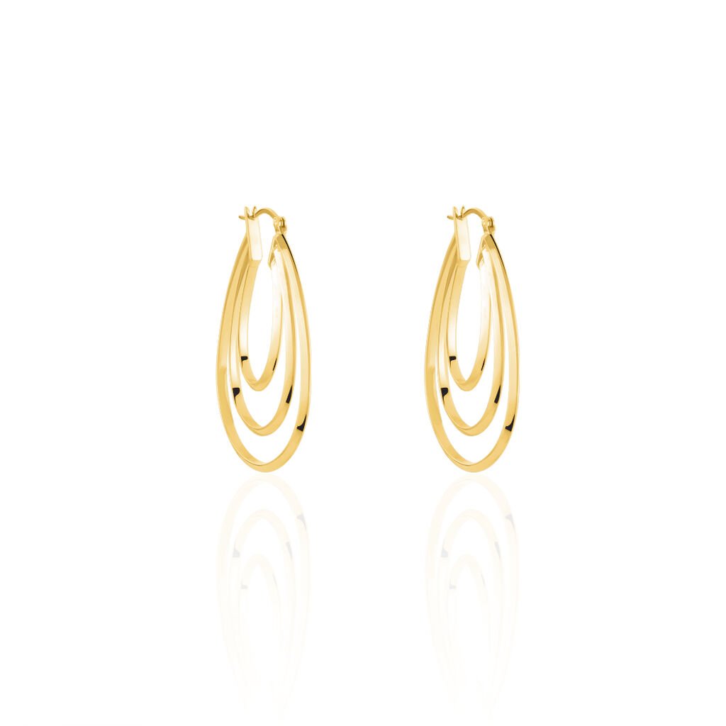 Créoles Aglae Acier Jaune - Boucles d'oreilles créoles Femme | Histoire d’Or