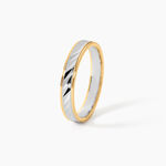 Alliance Raye Mat Ruban Plat Or Bicolore - Alliances Unisex | Histoire d&rsquo;Or