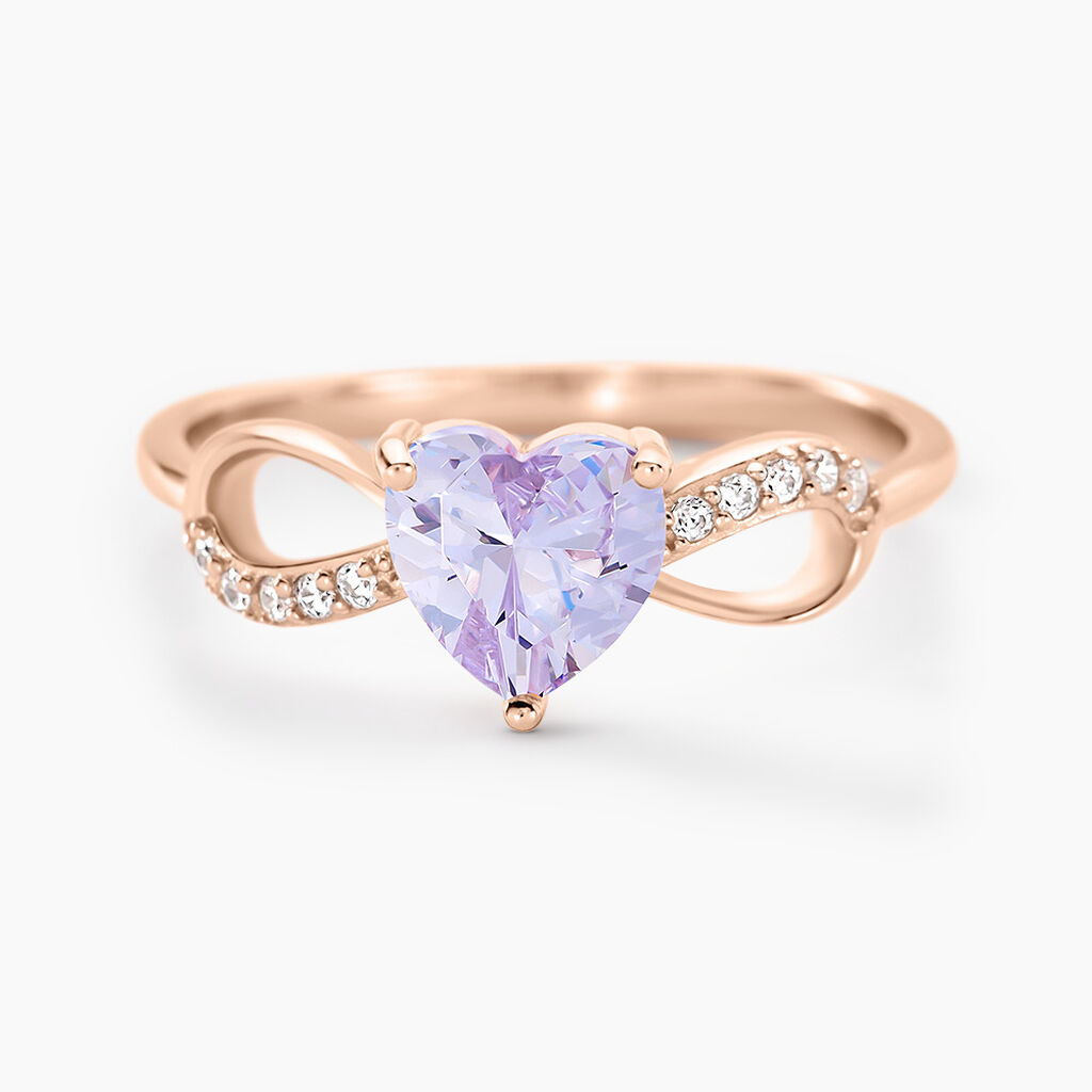 Bague Atieno Argent Rose Oxyde De Zirconium - Bagues solitaires Femme | Histoire d&rsquo;Or