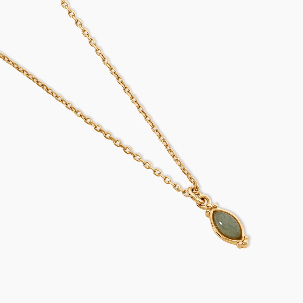 Collier Vintage Love Plaqu&eacute; Or Jaune Pierre De Synthese - Bijoux avec pierres Femme | Histoire d&rsquo;Or