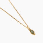 Collier Vintage Love Plaqu&eacute; Or Jaune Pierre De Synthese - Bijoux avec pierres Femme | Histoire d&rsquo;Or