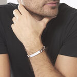 Bracelet Identit&eacute; Vila Maille Alternee 1/2 Argent Blanc - Gourmettes Homme | Histoire d&rsquo;Or