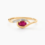 Bague Emotion Or Jaune Rubis Diamant - Bagues solitaires Femme | Histoire d&rsquo;Or