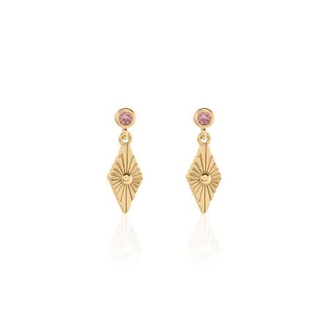 Boucles D'oreilles Pendantes Azteque Plaqué Or Jaune Oxyde Zirconium - Boucles d'oreilles fantaisie Femme | Histoire d’Or